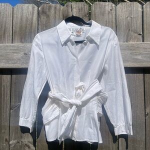 Carlisle Classic White Cotton wrap shirt Size 12